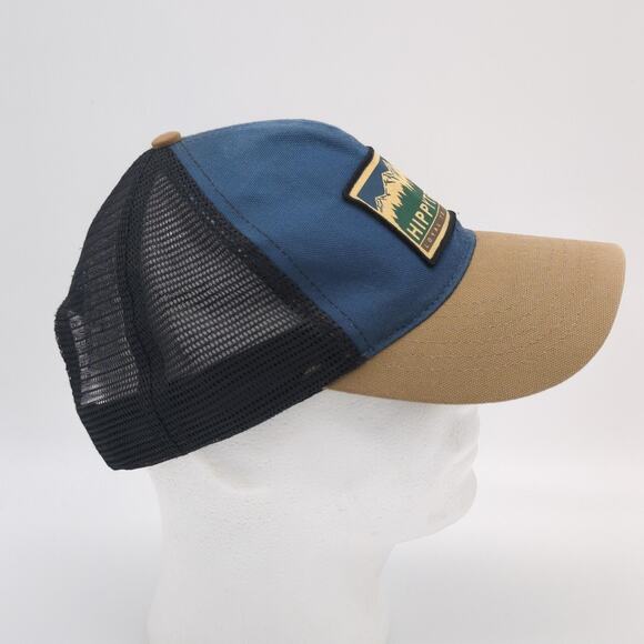 HippyTree Hat Cap Snap Back Blue Tan Mesh Trucker Patch Sustainable Mens Outdoor - Picture 4 of 12